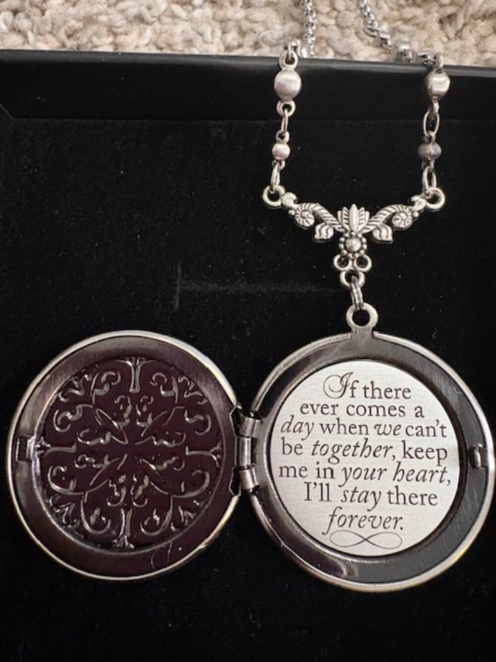 NIB Memorable Silver Locket. 20" Chain. See Description.